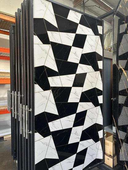 Black & Marble Abstract PVC Shower / Interior Decorative Wall Panel