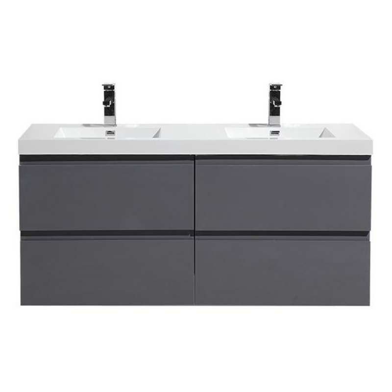 Bohemia Lina 48" Wall Mounted Bathroom Vanity with Reinforced Acrylic Integrated Sink Top