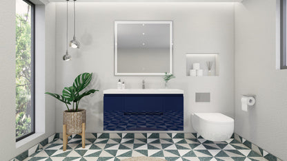 Bohemia Lina 48" Wall Mounted Bathroom Vanity with Reinforced Acrylic Integrated Sink Top
