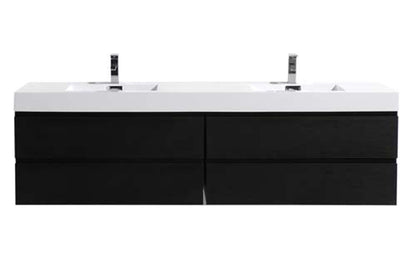 Fortune 84" Wall Mounted Bathroom Vanity with Reinforced Acrylic Integrated Sink Top