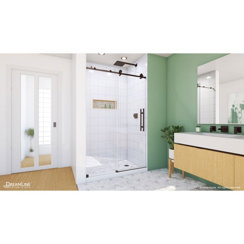 Enigma-X Frameless Single Sliding Shower Door and Double Sided Handle