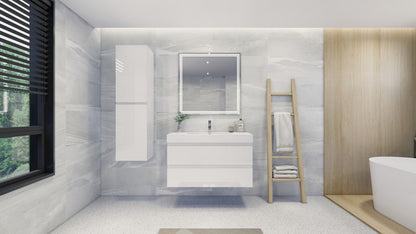 Fortune 42" Wall Mounted Bathroom Vanity with Single Reinforced Acrylic Sink