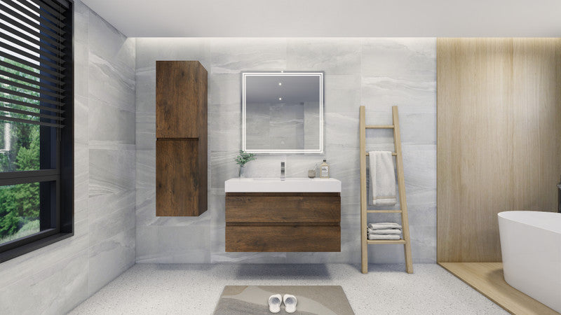 Fortune 42" Wall Mounted Bathroom Vanity with Single Reinforced Acrylic Sink