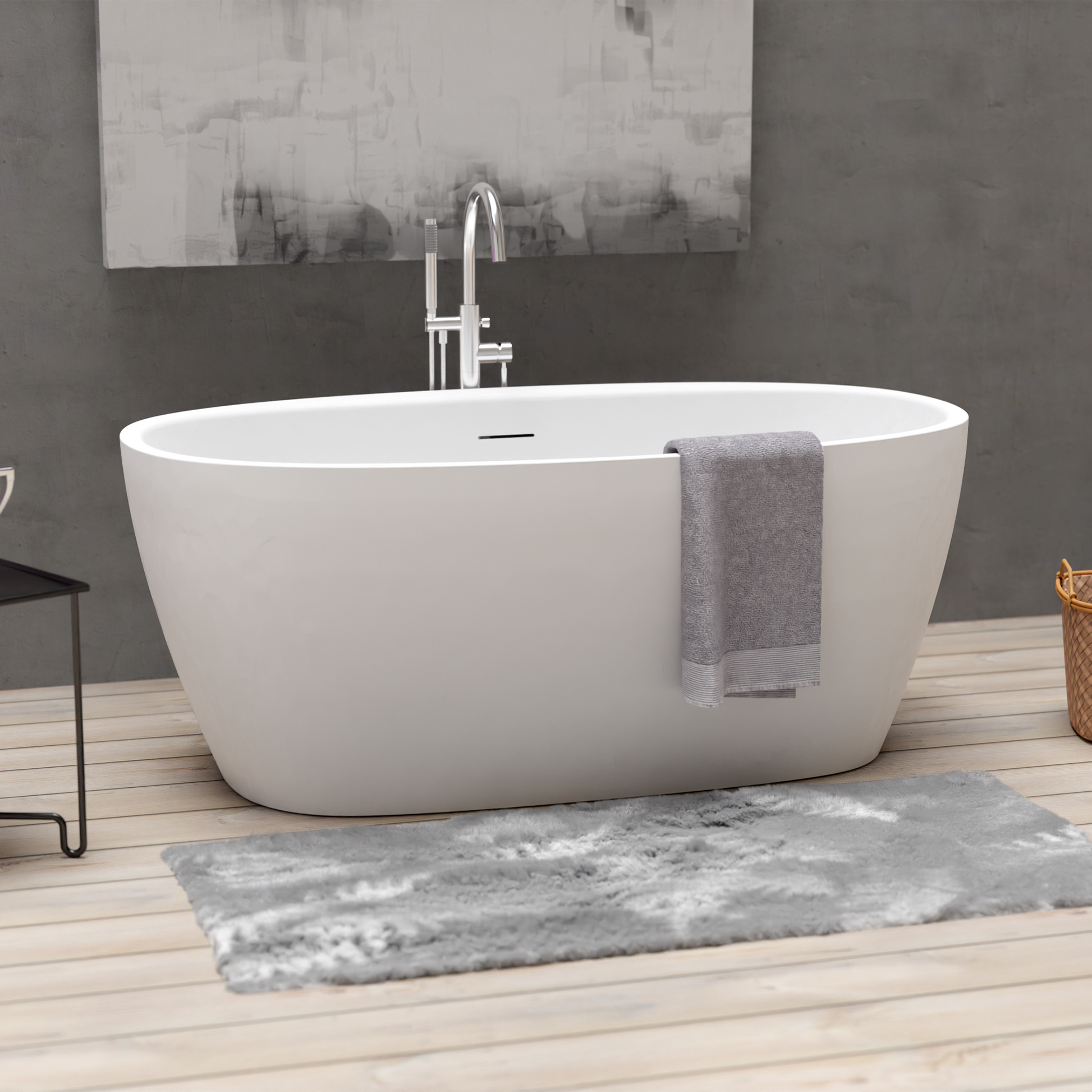 Freestanding Bathtub – Glossy White – Marea