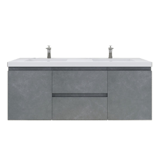 Bohemia Lina 60" Wall Mounted Bathroom Vanity with Reinforced Acrylic Integrated Sink Top