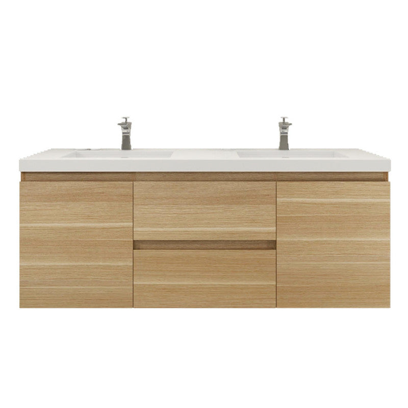 Bohemia Lina 60" Wall Mounted Bathroom Vanity with Reinforced Acrylic Integrated Sink Top