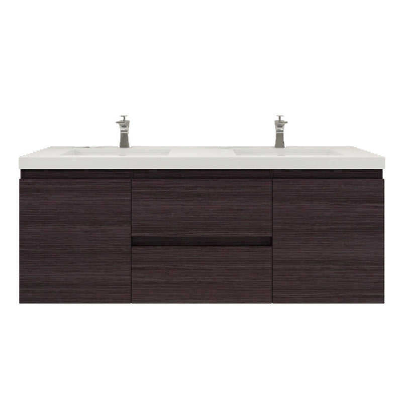 Bohemia Lina 60" Wall Mounted Bathroom Vanity with Reinforced Acrylic Integrated Sink Top