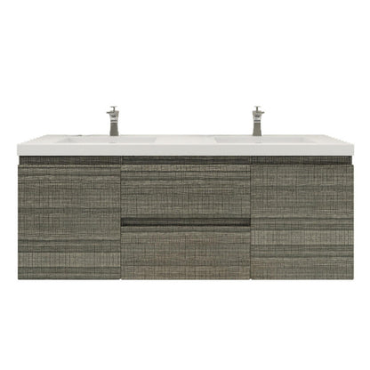 Bohemia Lina 60" Wall Mounted Bathroom Vanity with Reinforced Acrylic Integrated Sink Top