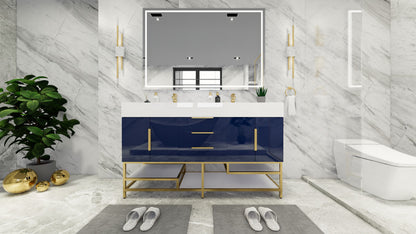 Bethany 60" Freestanding Bathroom Vanity with Reinforced Acrylic Integrated Sink Top
