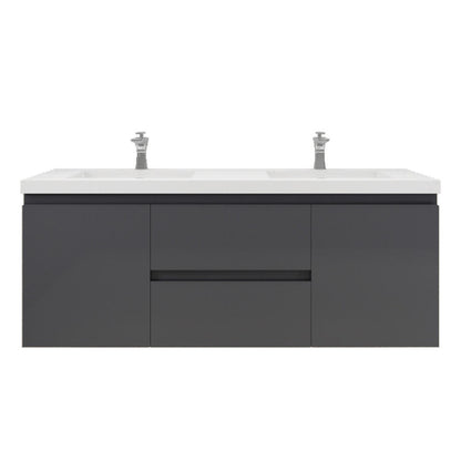 Bohemia Lina 60" Wall Mounted Bathroom Vanity with Reinforced Acrylic Integrated Sink Top