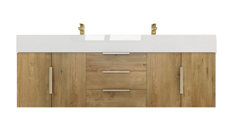 Bethany 60" Wall Mounted Bathroom Vanity with Reinforced Acrylic Integrated Sink Top