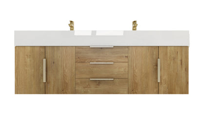 Bethany 60" Wall Mounted Bathroom Vanity with Reinforced Acrylic Integrated Sink Top