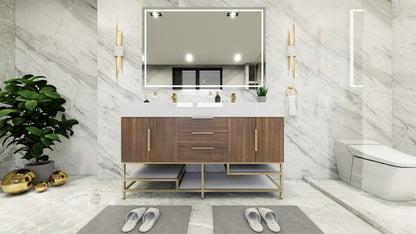 Bethany 60" Freestanding Bathroom Vanity with Reinforced Acrylic Integrated Sink Top