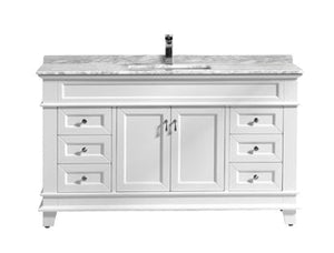 Castillo 60" Freestanding Vanity With Marble Top And Ceramic Sink