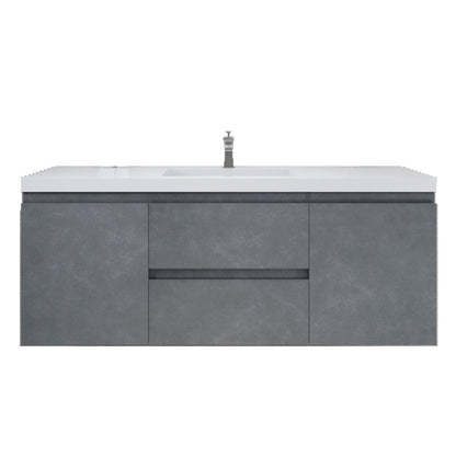 Bohemia Lina 60" Wall Mounted Bathroom Vanity with Reinforced Acrylic Integrated Sink Top