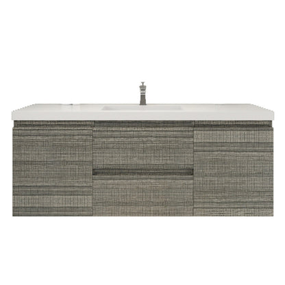 Bohemia Lina 60" Wall Mounted Bathroom Vanity with Reinforced Acrylic Integrated Sink Top