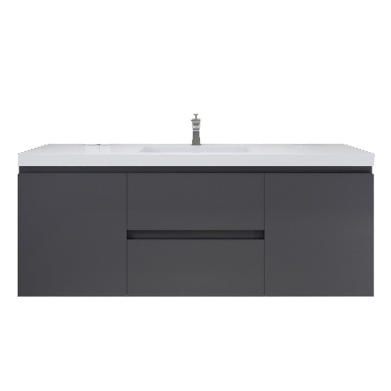 Bohemia Lina 60" Wall Mounted Bathroom Vanity with Reinforced Acrylic Integrated Sink Top