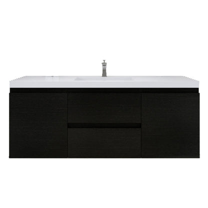Bohemia Lina 60" Wall Mounted Bathroom Vanity with Reinforced Acrylic Integrated Sink Top