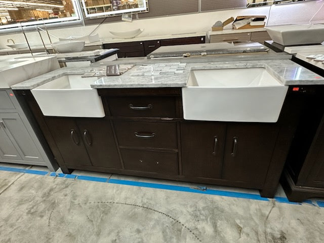 [CLEARANCE] Water Creation Paisley 72 In. Double Sink Bathroom Vanity With Carrara White Marble Top