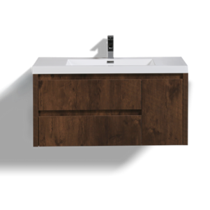 Jade 42" Wall Mounted Bathroom Vanity with Reinforced Acrylic Integrated Sink Top