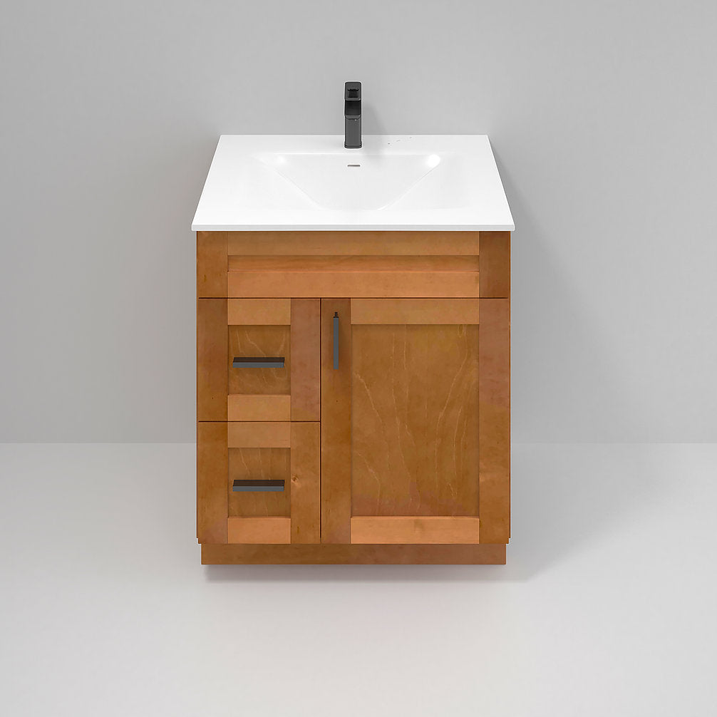 RTA Maple Shaker 30" Freestanding Bathroom Vanity Combo Base with Optional Quartz or Ceramic Countertop