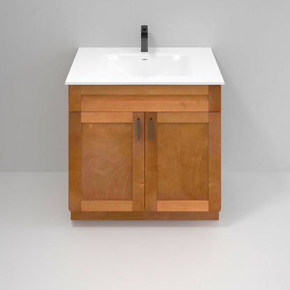 RTA Maple Shaker 36" Freestanding Bathroom Vanity Sink Base with Optional Quartz or Ceramic Countertop