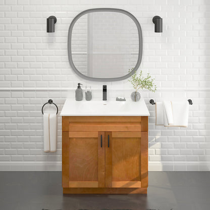 RTA Maple Shaker 36" Freestanding Bathroom Vanity Sink Base with Optional Quartz or Ceramic Countertop