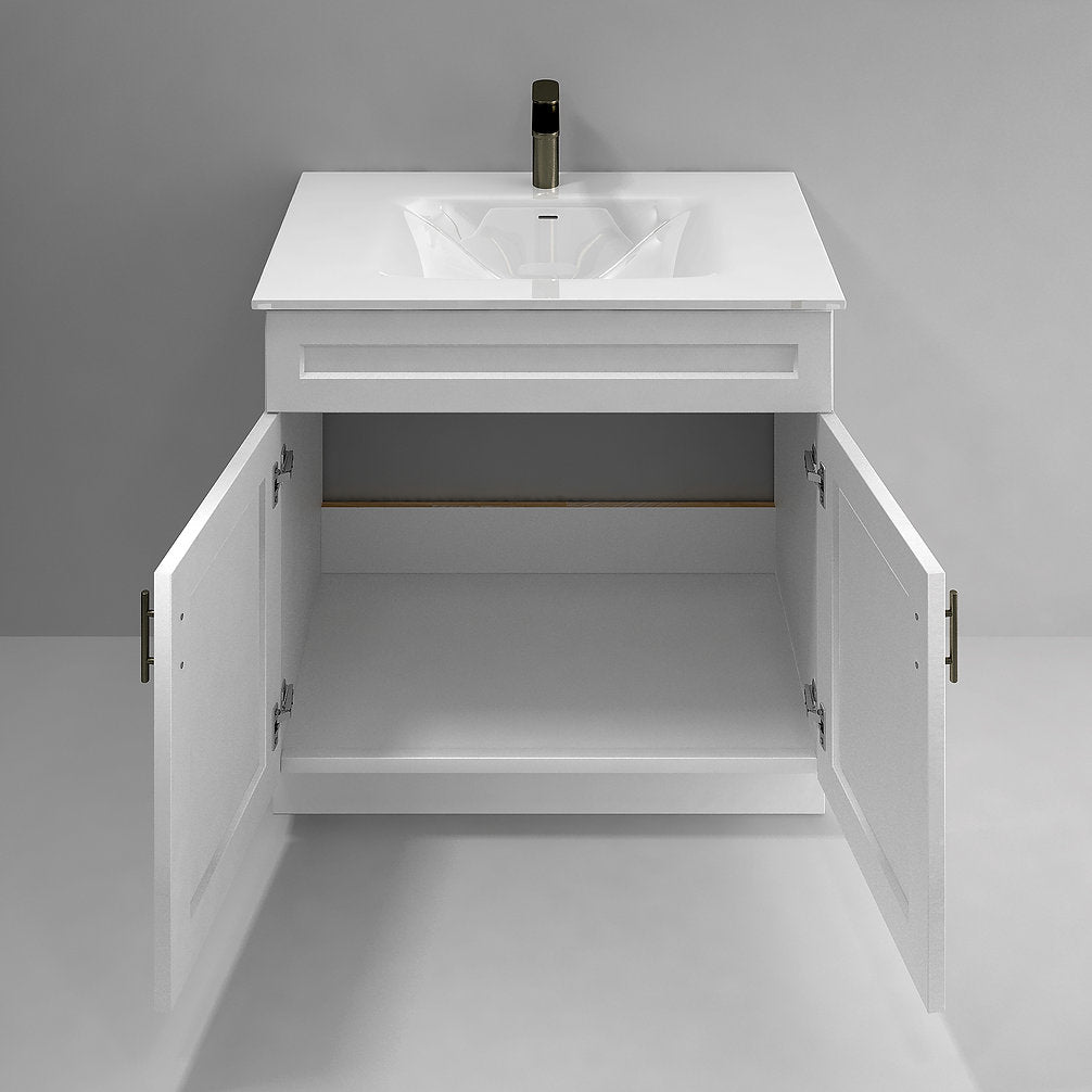 RTA White Shaker 36" Freestanding Bathroom Vanity Sink Base with Optional Quartz or Ceramic Countertop