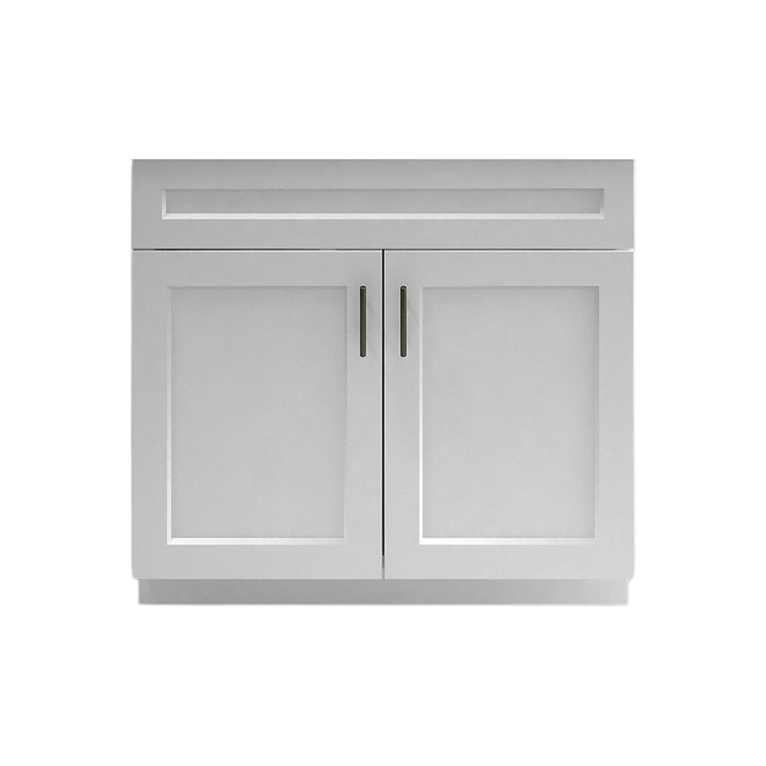 RTA White Shaker 36" Freestanding Bathroom Vanity Sink Base with Optional Quartz or Ceramic Countertop