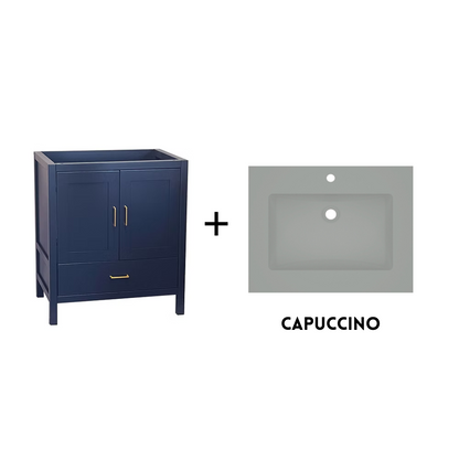 Catalina 36" Freestanding Bathroom Vanity with Solid Surface Integrated Sink Top