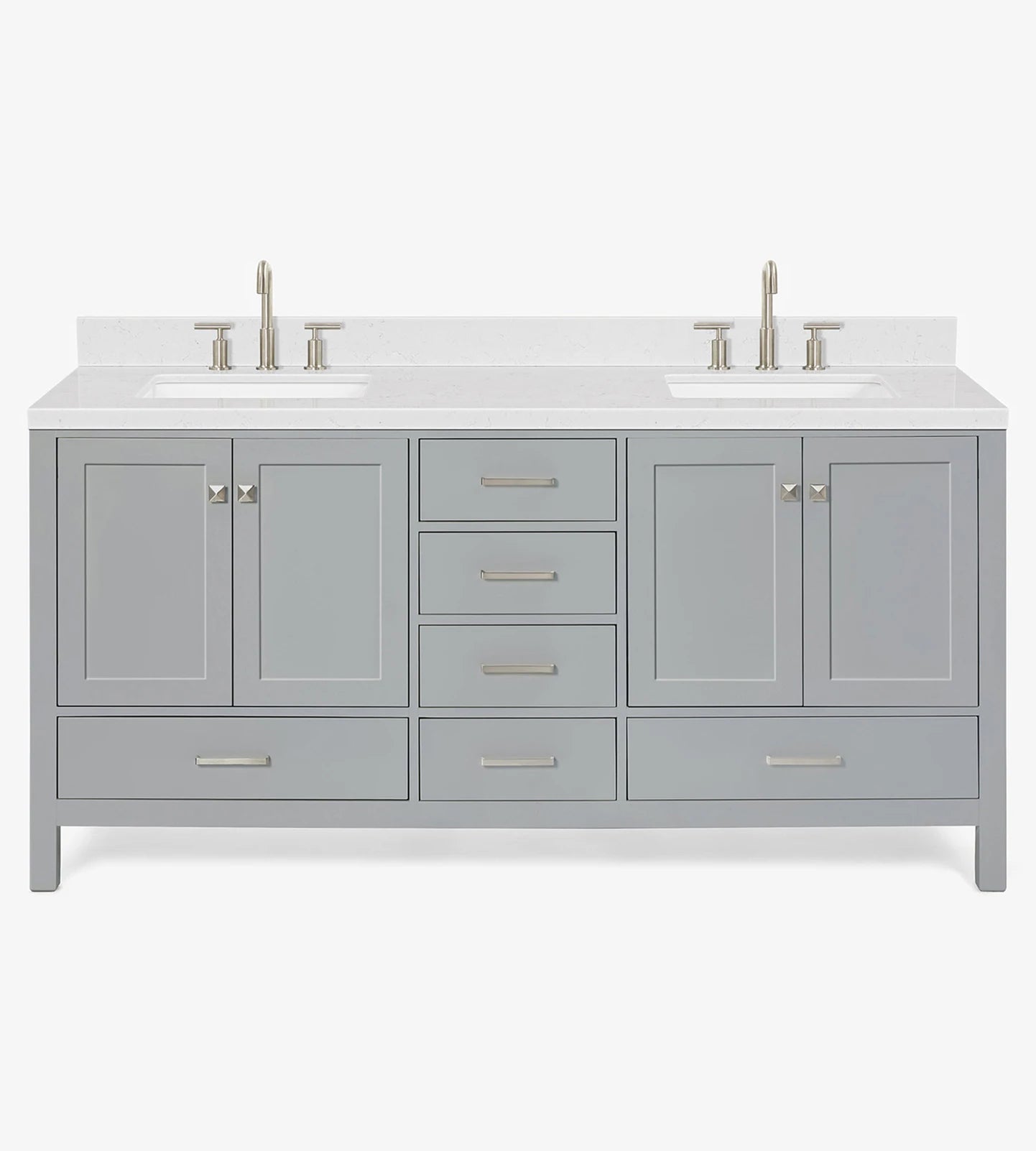 [CLEARANCE] Virtu USA Caroline Avenue Cashmere Grey 72” Bathroom Vanity [BASE ONLY]