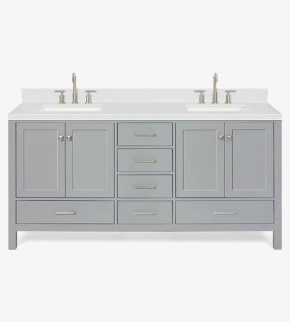 [CLEARANCE] Virtu USA Caroline Avenue Cashmere Grey 72” Bathroom Vanity [BASE ONLY]
