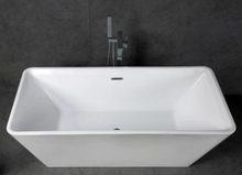 Load image into Gallery viewer, Star 67&quot; Glossy White Rectangular Acrylic Freestanding Bathtub With Chrome-Plated Drain Cover &amp; Overflow Cover
