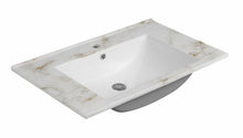 Load image into Gallery viewer, Calacatta Oro Printed Ceramic Integrated Vanity Top
