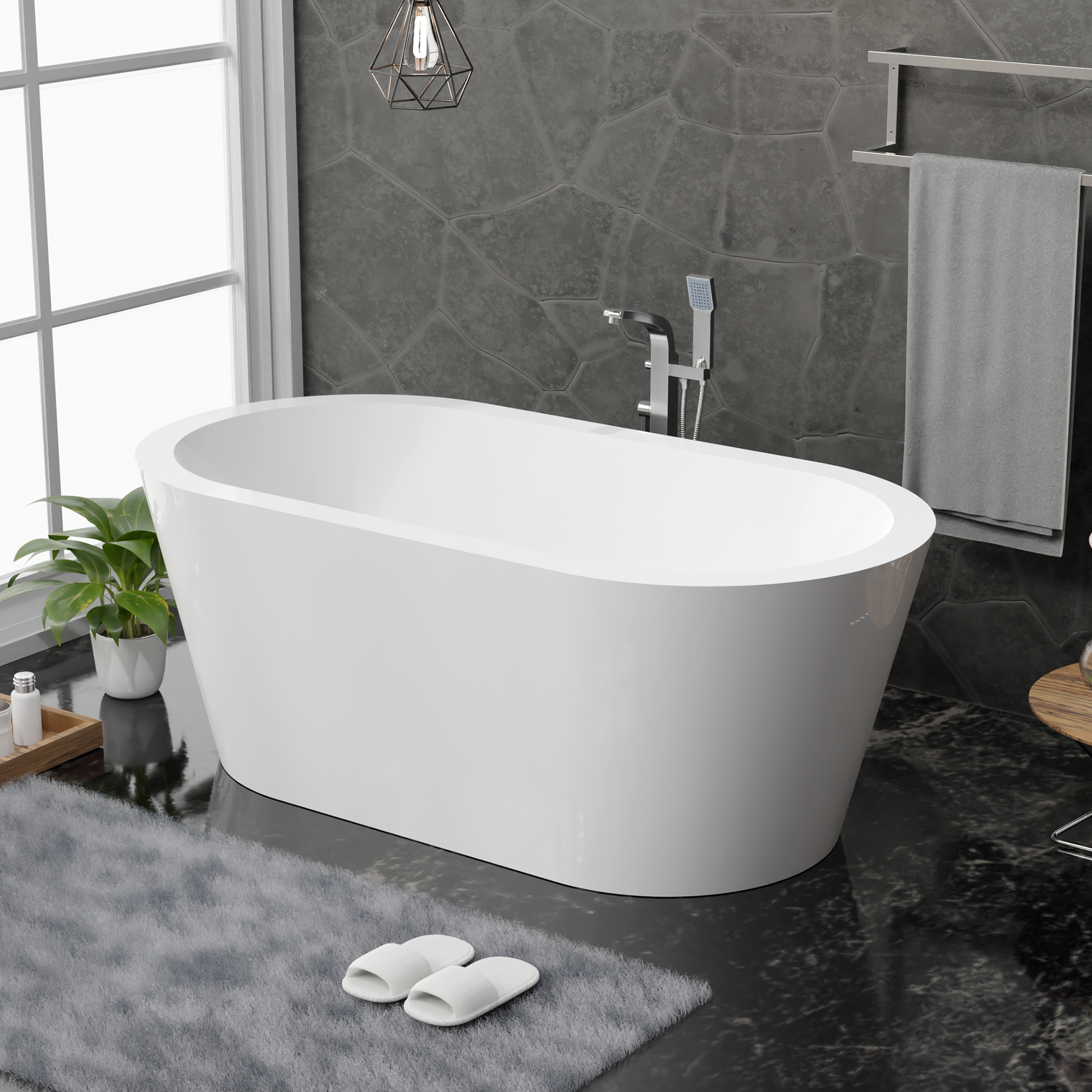 Freestanding Bathtub – Glossy White – Liora