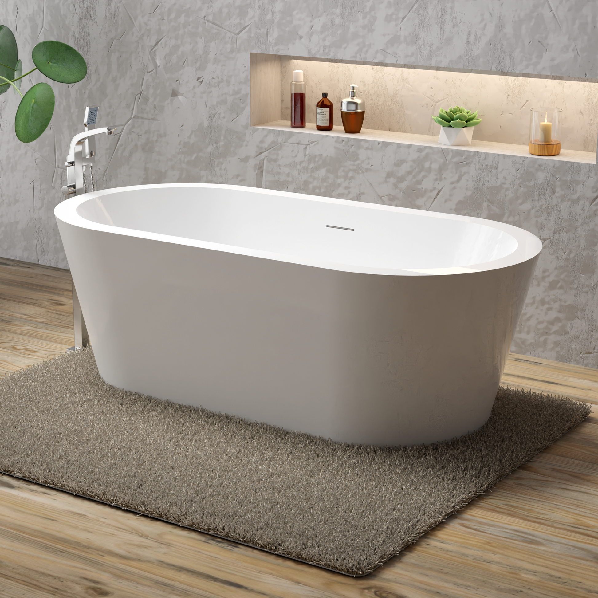 Freestanding Bathtub – Glossy White – Vesna