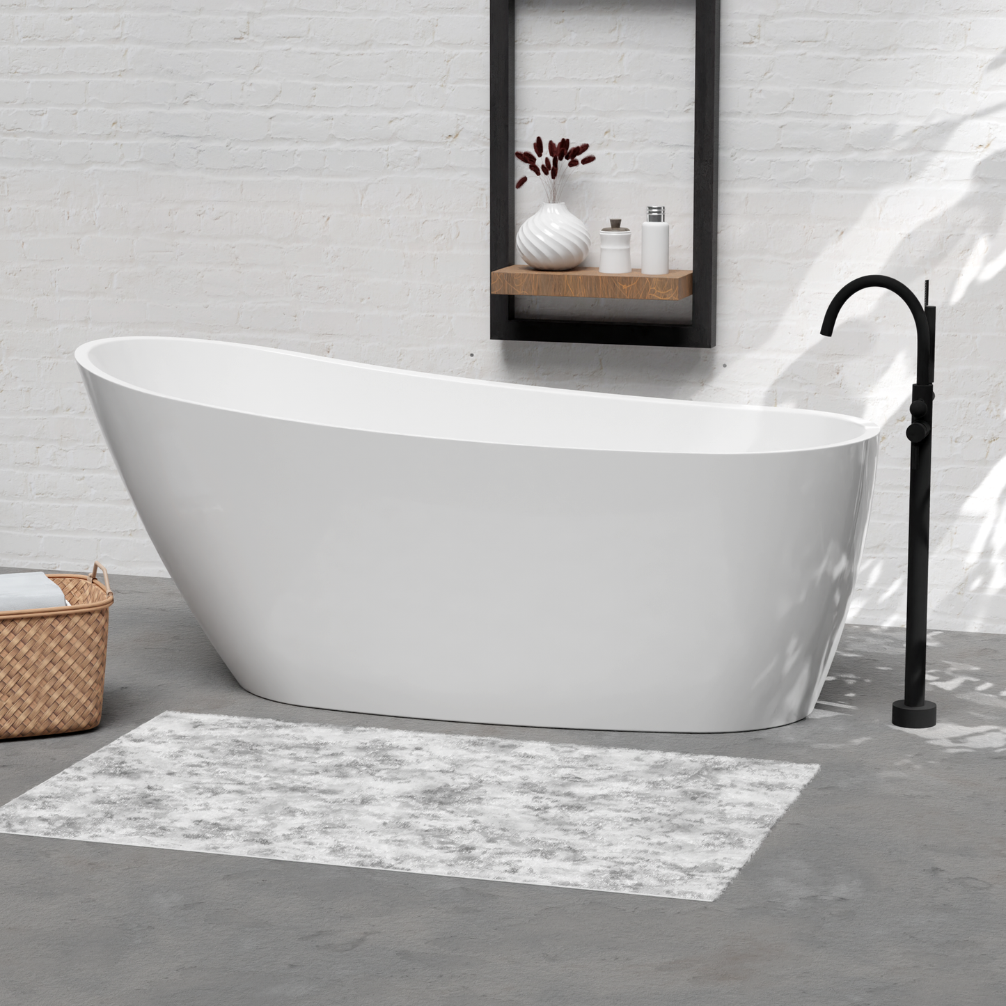 Freestanding Bathtub – Glossy White – Suri