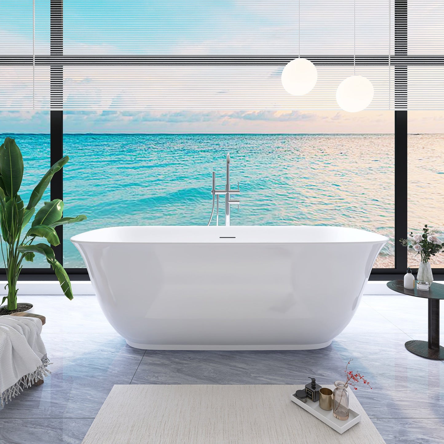 Freestanding Bathtub – Glossy White – Riva