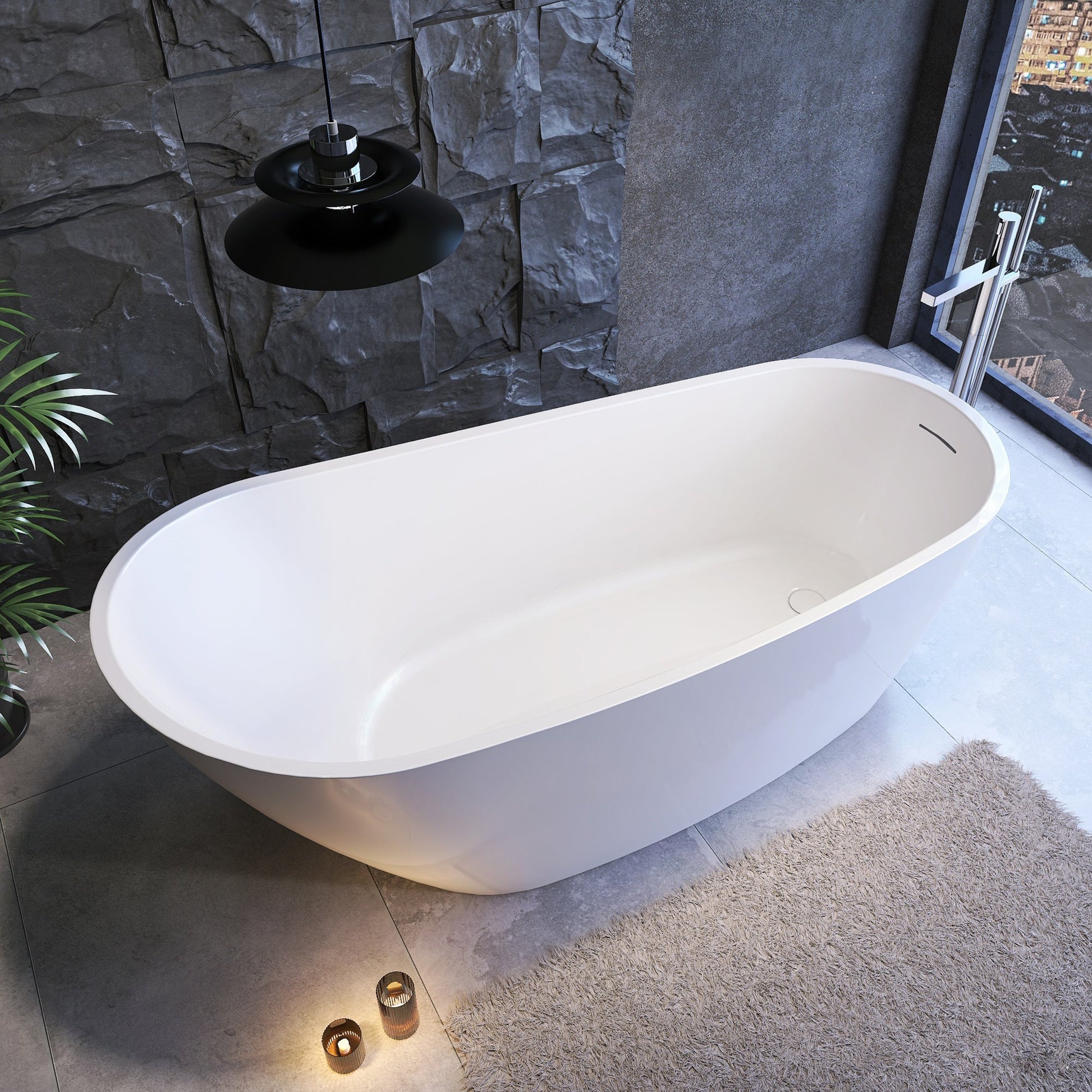 Freestanding Bathtub – Glossy White – Suri