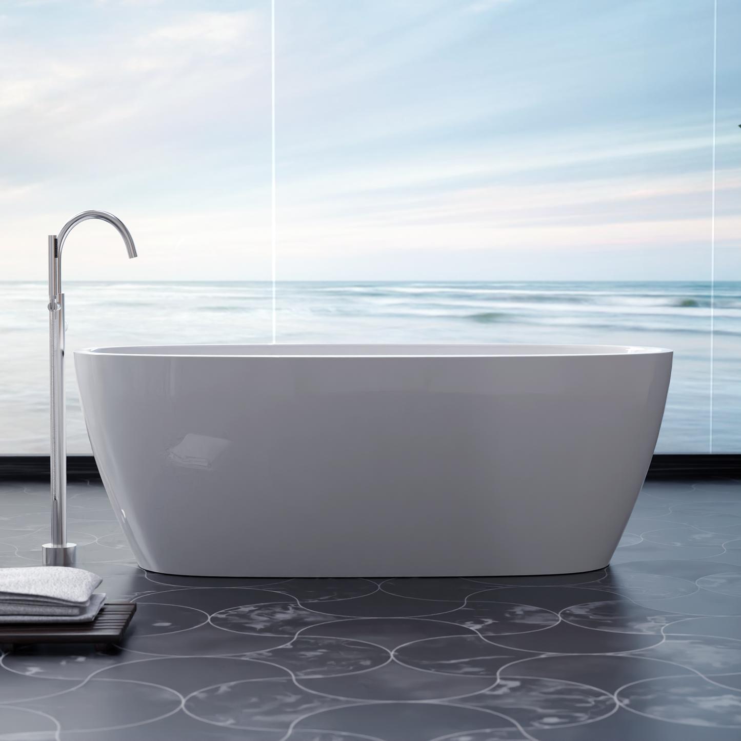 Freestanding Bathtub – Glossy White – Nerine