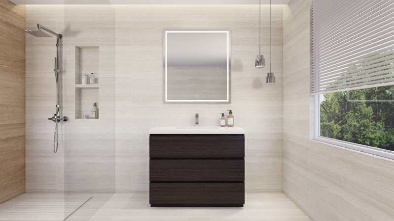 Angeles 42" Freestanding Bathroom Vanity with Reinforced Acrylic Integrated Sink Top