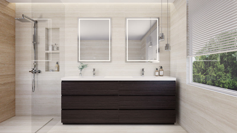 Angeles 84" Freestanding Bathroom Vanity with Reinforced Acrylic Integrated Sink Top