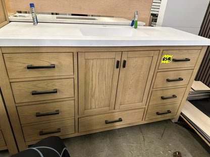 [CLEARANCE] Avanity Modero 60" Single Vanity Base only with 18" Linen Cabinet in Brushed Oak Color