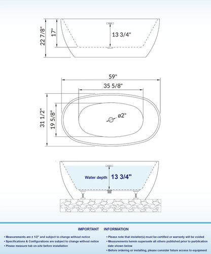 Aerie 59" Freestanding Bathtub