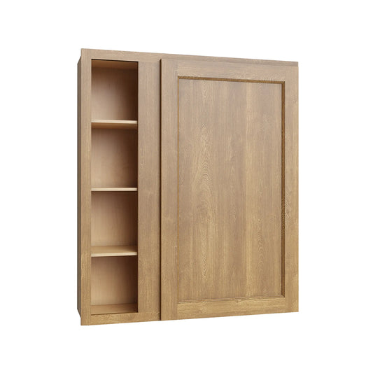 RTA 36"W x 42"H Kitchen Blind Corner Wall Cabinet with Single Door and Three Shelves in Brooklyn Fawn