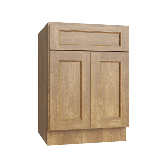 RTA 24"W Kitchen Base Cabinet with Double Doors and Single Drawer in Brooklyn Fawn