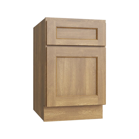 RTA 18"W Kitchen Desk Two Drawer Base Cabinet in Brooklyn Fawn