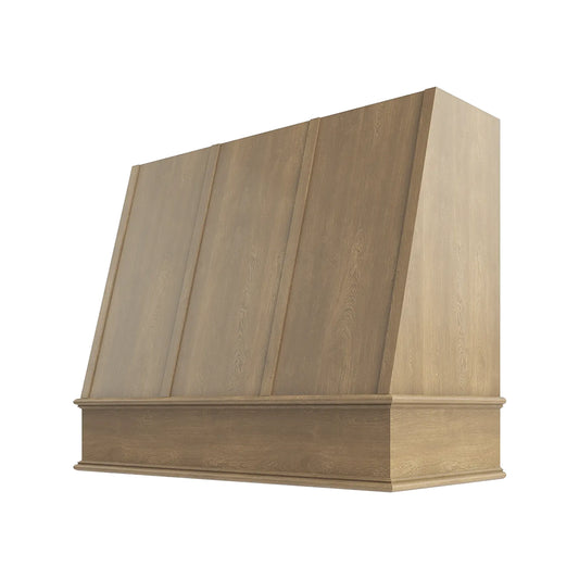 RTA 42"W x 36"H Kitchen Angled Hood Cover with Strapping Flat Trim in Brooklyn Fawn