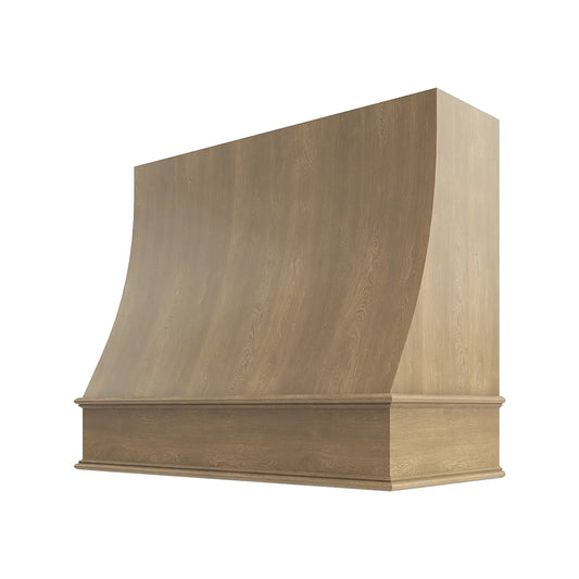 RTA 48"W x 30"H Kitchen Sloped Hood Cover Classic Trim in Brooklyn Fawn