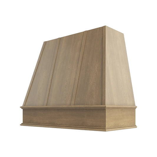RTA 48"W x 30"H Kitchen Tapered Hood Cover with Strapping Flat Trim in Brooklyn Fawn
